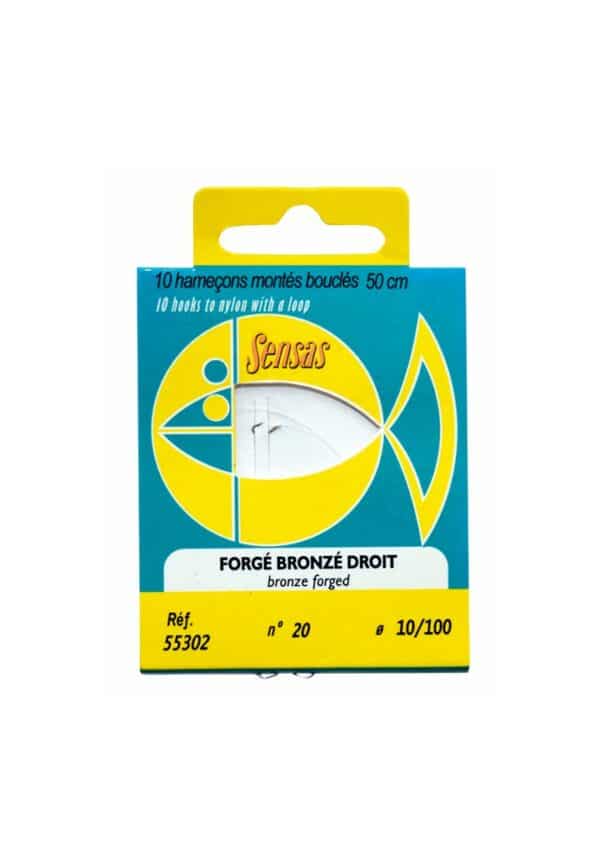 Hameçons Montés Forgé Bronzé Droit 50cm Sensas