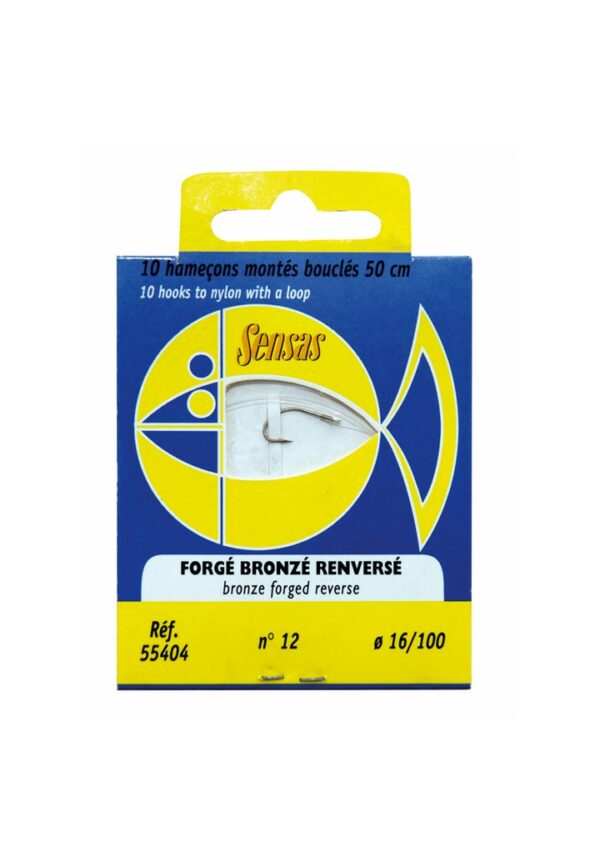 Hameçons Montés Forgé Bronzé Renversé 50cm Sensas