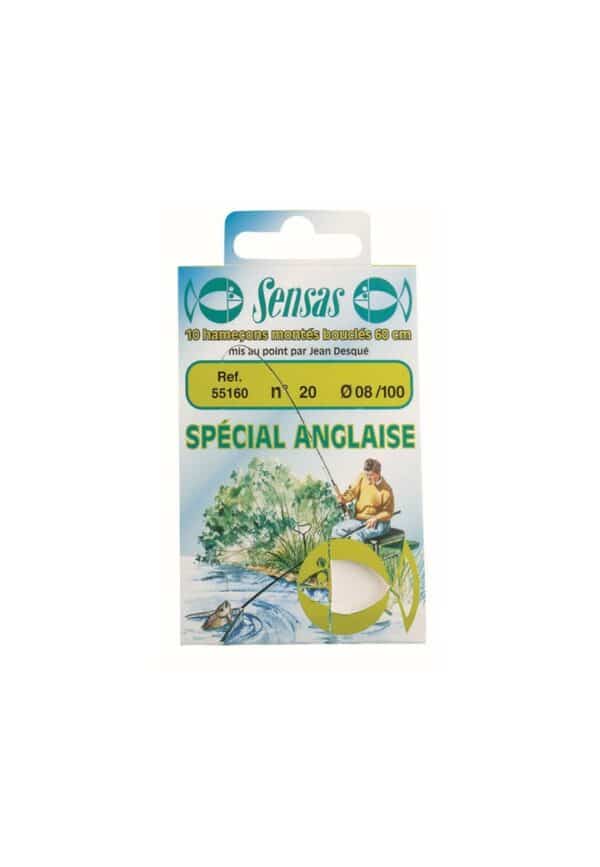 Hameçons Montés Spécial Anglaise 60cm Sensas