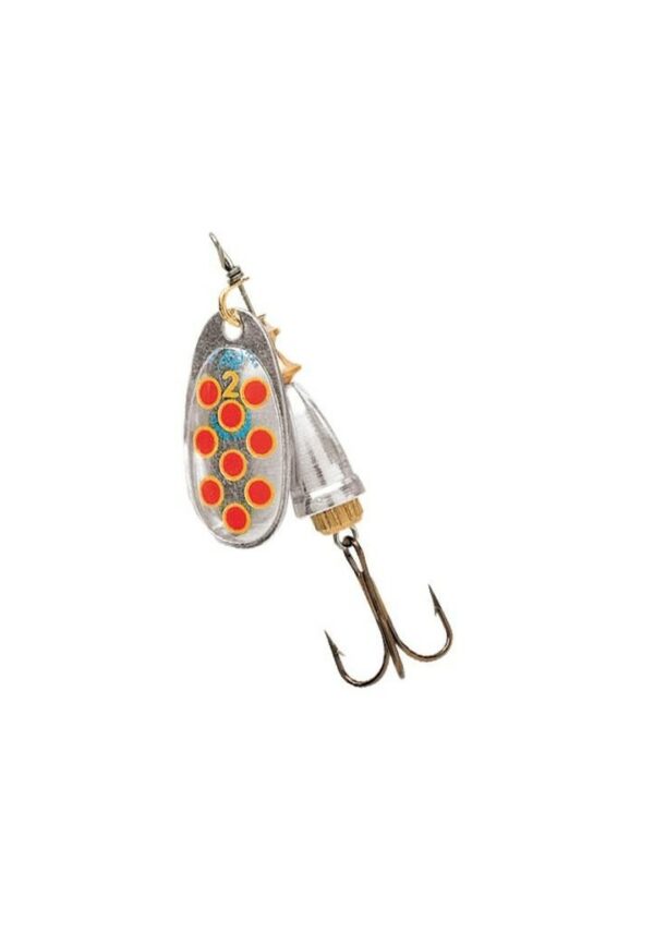 Cuiller Tournante Argent/Points Rouge Vibrax Blue Fox