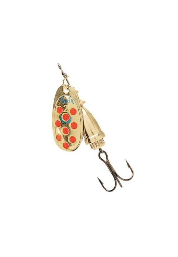 Cuiller Tournante Or/Points Rouge Vibrax Blue Fox