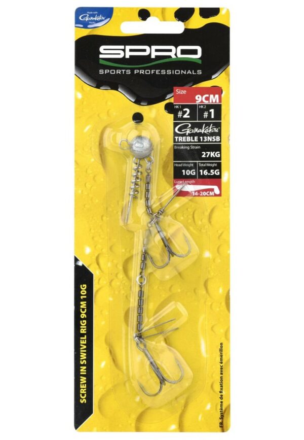 Stinger Double Hameçons Screw In Swivel 360 Rig Spro – Image 2
